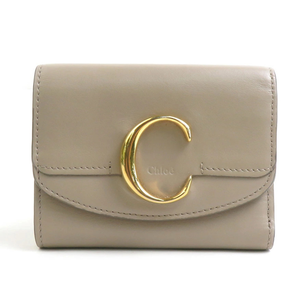 Chloe bi fold leather wallet Beige Cream